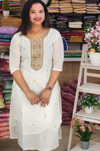 SEMI PARTYWEAR MUL CHANDERI KURTHIES N2412