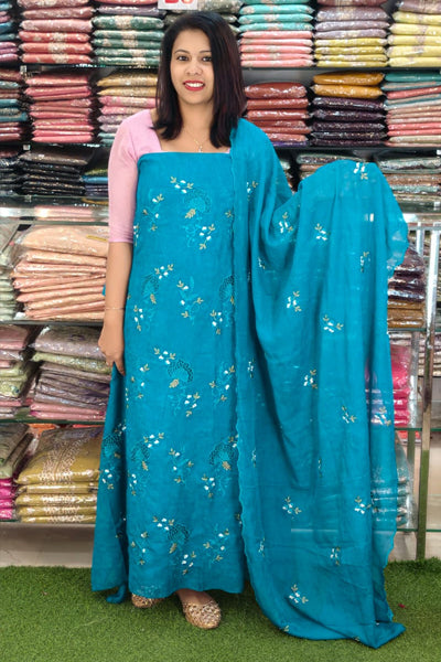 PREMIUM PLATINUM ORGANZA CRUSH SALWAR SUITS N2529