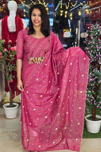 BOUTIQUE DESIGNED MUL CHANDERI SALWAR SUITS N2539