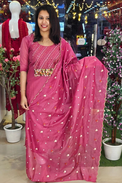 BOUTIQUE DESIGNED MUL CHANDERI SALWAR SUITS N2539