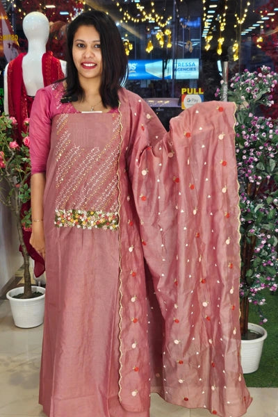 BOUTIQUE DESIGNED MUL CHANDERI SALWAR SUITS N2539