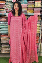 BUDGETED SCHIFILI EMBROIDERIED GEORGETTE SUITS @895/-  N2545