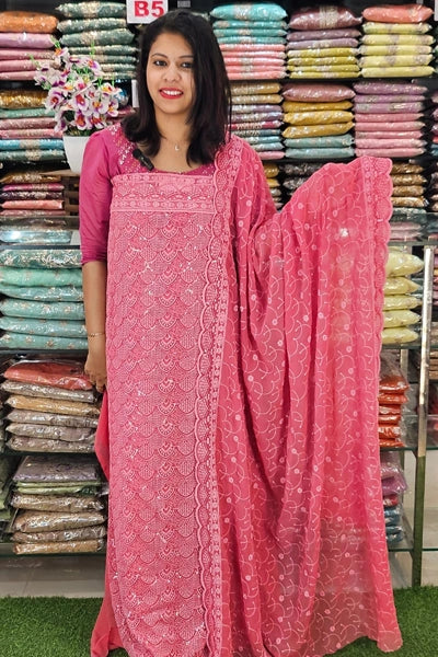 BUDGETED SCHIFILI EMBROIDERIED GEORGETTE SUITS @895/-  N2545