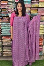 BUDGETED SCHIFILI EMBROIDERIED GEORGETTE SUITS @895/-  N2545