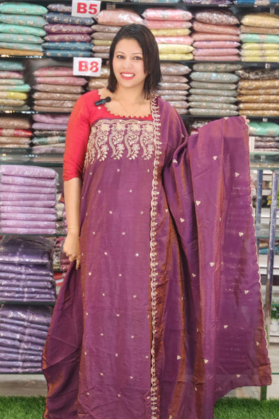 STYLISH TWO TONE SILK SALAWAR SUITS  @1195/- N2573