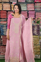 PREMIUM SILVER SILKY CRUSH SALWAR SUITS @1195/- N2574