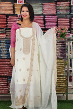 PREMIUM SILVER SILKY CRUSH SALWAR SUITS @1195/- N2574