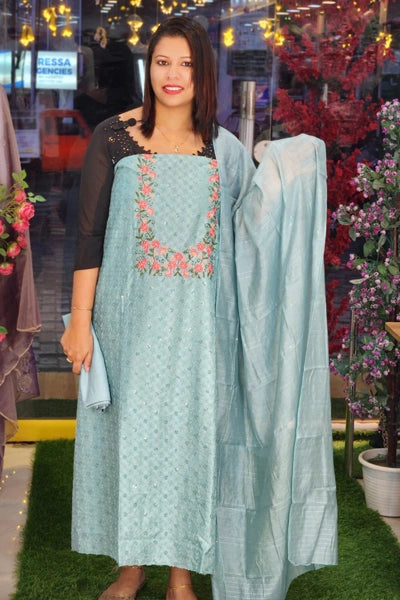 BUDGETED SEMI SILK SALWAR SUITS @695/-  N2576