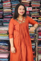 STYLISH SEMI SILK KURTHES N2594