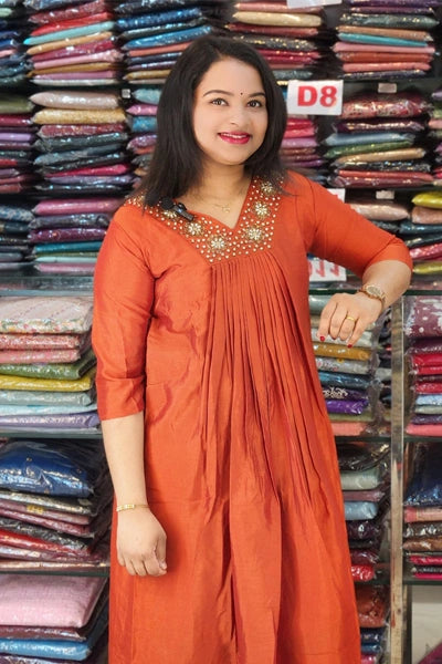 STYLISH SEMI SILK KURTHES N2594