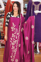 HEAVY EMBROIDERY WORKED VICHITRA SILK SALWAR SUITS @999/-  N2605