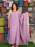 SELF TONE HEAVY EMBROIDERY WORKED MUL CHANDERI SALWAR SUITS @1195/- N2605