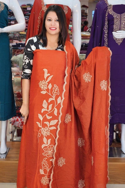 HEAVY EMBROIDERY WORKED VICHITRA SILK SALWAR SUITS @999/-  N2605