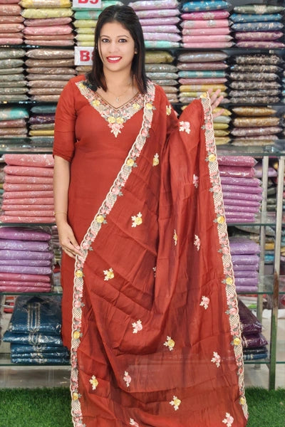 STYLISH MUL CHANDERI SALWAR SUITS N2608