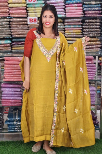 STYLISH MUL CHANDERI SALWAR SUITS N2608