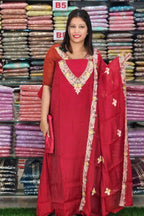 STYLISH MUL CHANDERI SALWAR SUITS N2608