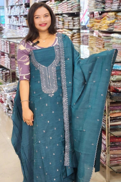 BUDGETED SEMI SILK SALWAR SUITS @795/-  N2514