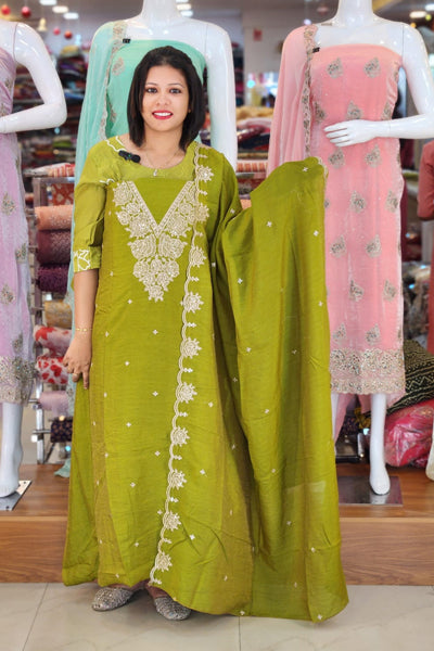 BUDGETED SEMI SILK SLAWAR SUITS @795/- N2684