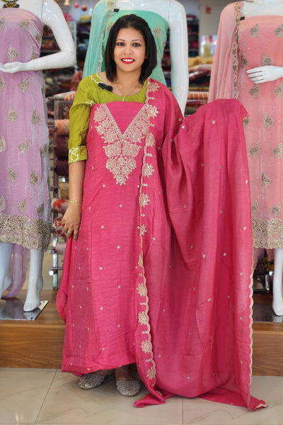 BUDGETED SEMI SILK SLAWAR SUITS @795/- N2684