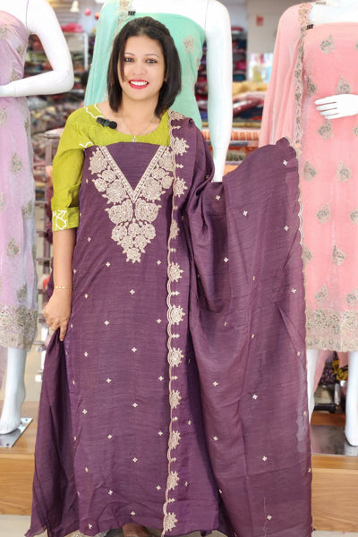 BUDGETED SEMI SILK SLAWAR SUITS @795/- N2684