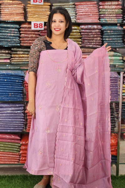 STYLISH  MUL CHANDERI SALWAR SUITS @999/- N2653