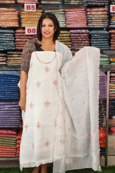 STYLISH  MUL CHANDERI SALWAR SUITS @999/- N2653
