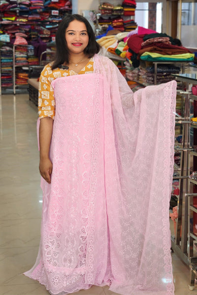STYLISH SCHIFILI EMBROIDARY WORKED GEORGETE SUITS @999/- N2657