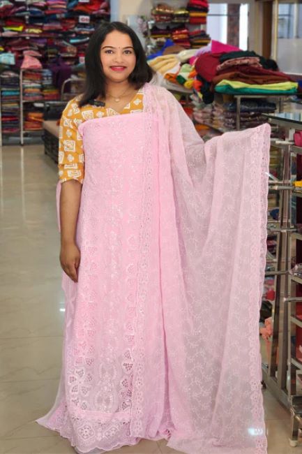 STYLISH SCHIFILI EMBROIDARY WORKED GEORGETE SUITS @999/- N2657