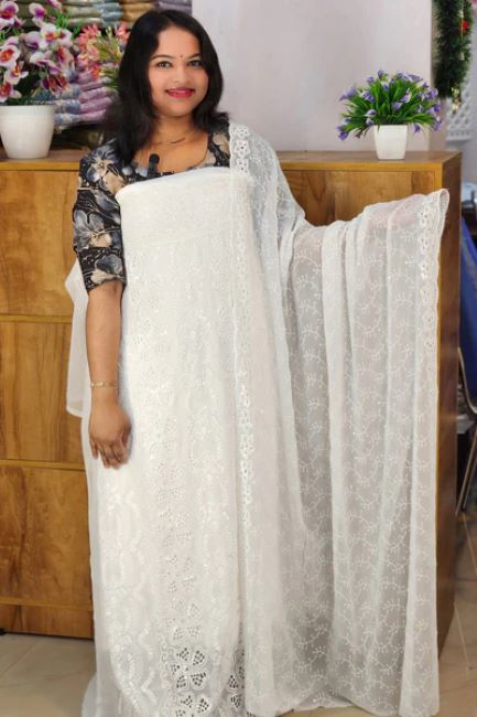 STYLISH SCHIFILI EMBROIDARY WORKED GEORGETE SUITS @999/- N2657