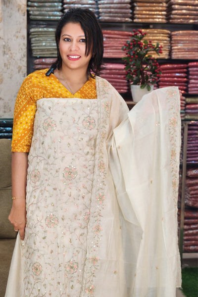 PARTYWEAR MUL CHANDERI SALWAR SUITS @1295/-  N2661