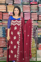 BUDGETED ZARI STYLE EMBROIDERY WORKED GEORGETTE SUITS @999/-  N2663