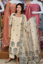 OWNED DESGINED HEAVY JAMDHANI WAEVED SALWAR SUITS @995/- N2666