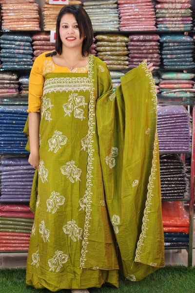 BUDGETED PARTYWEAR SEMI SILK SALWAR SUITS @895/- N2669