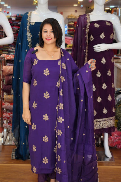 AWESOME MUL CHANDERI SALWAR SUITS @1140/- N2675
