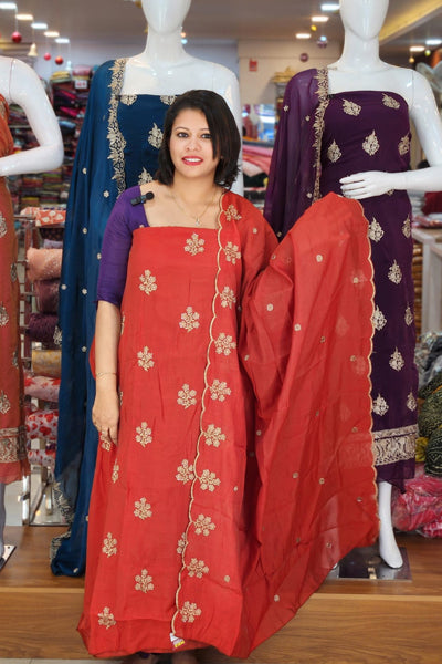 AWESOME MUL CHANDERI SALWAR SUITS @1140/- N2675