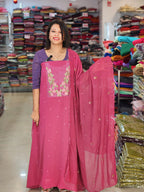 STYLISH CUT WORK WITH EMBROIDERY WORKED GEORGETTE SALWAR SUITS @999/- N2704
