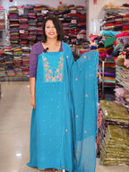 STYLISH CUT WORK WITH EMBROIDERY WORKED GEORGETTE SALWAR SUITS @999/- N2704