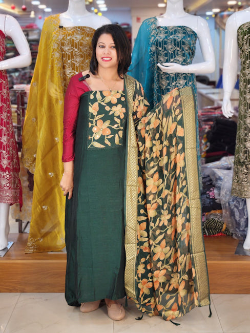 STYLISH BRASSO WEAVED SEMI SILK  SALWAR SUITS @895/- N2710