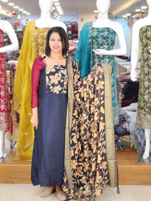STYLISH BRASSO WEAVED SEMI SILK  SALWAR SUITS @895/- N2710