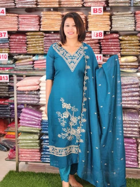 BUDGETED SEMI SILK PARTYWEAR SALWAR SUITS @899/- N2713
