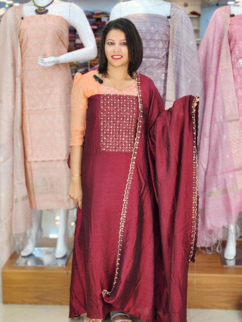 BUDGETED SEMI SILK SALWAR SUITS @899/- N2743