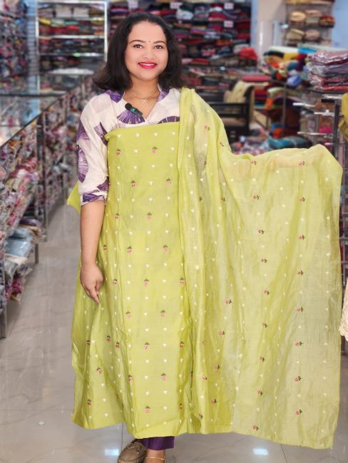 STYLISH MUL CHANDERI SALWAR SUITS @899/- N2744