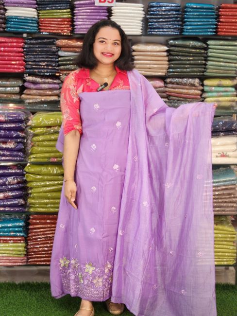 PREMIUM WORKED MUL CHANDERI SALWAR SUITS @999/- N2767