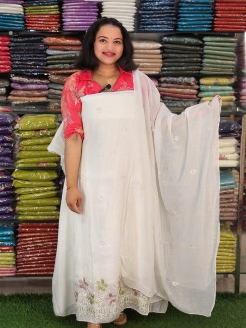 PREMIUM WORKED MUL CHANDERI SALWAR SUITS @999/- N2767