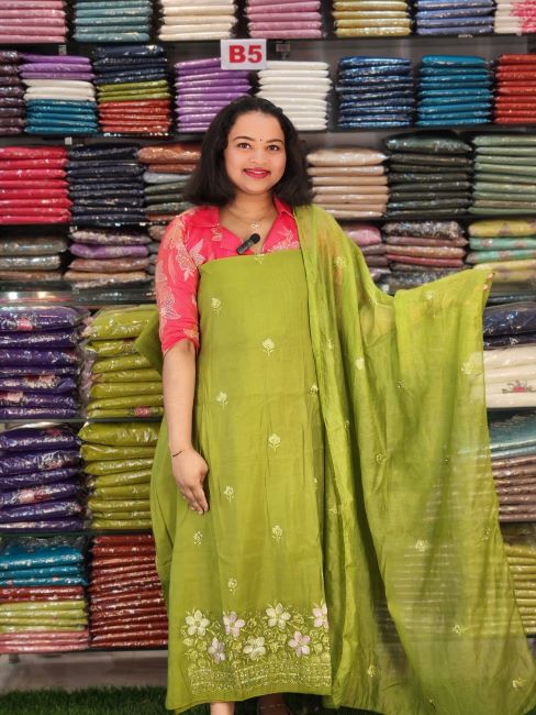 PREMIUM WORKED MUL CHANDERI SALWAR SUITS @999/- N2767