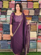 HEAVY YOKE WORKED PLATINUM CRUSH SALWAR SUITS @899/- N2777