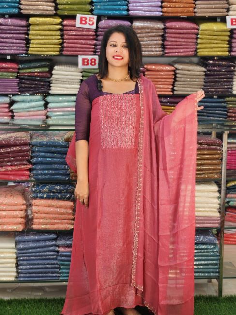 HEAVY YOKE WORKED PLATINUM CRUSH SALWAR SUITS @899/- N2777