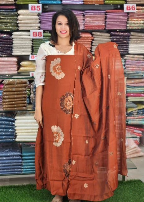 STYLISH MUL CHANDERI SALWAR SUITS @1040/- N2779