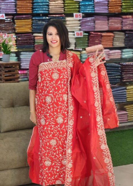 RESTOCKED PREMIUM CHANDERI SILK SALWAR SUITS @1295/- N