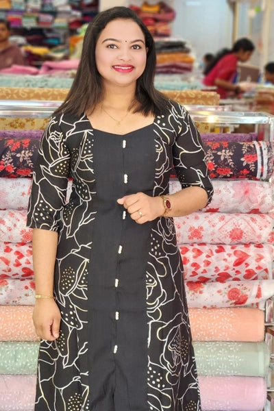 STYLISH FOIL PRINTED VATHIKKAN SILK TOP N2457